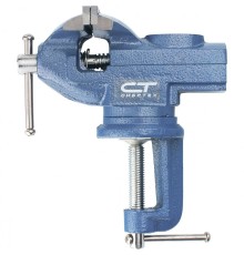 СИБРТЕХ Тиски слесарные, настольные, поворотные, ширина рабочих губок 65мм, наковальня [18672]