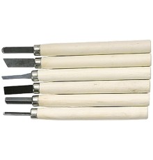 SPARTA Набор резцов по дереву, деревянные рукоятки, 6 шт. [246065]