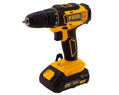 [Дензел] Denzel Дрель-шуруповерт аккумуляторная CDL-18-02BM, Li-Ion, 18 В, 2 акк. [26116]