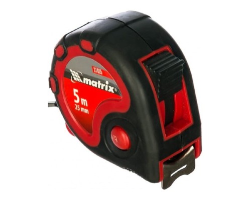 [Лазерные дальномеры, уровни, детекторы] MATRIX Рулетка Status 3 fixations, 5 м х 25 мм, двухкомпонентный корпус, 3 фиксации ленты [31035]