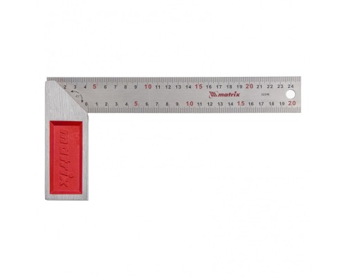 [Лазерные дальномеры, уровни, детекторы] MATRIX Угольник стальной, градуировка, 250 мм [32390]