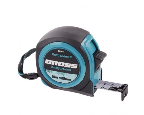 [Лазерные дальномеры, уровни, детекторы] GROSS Рулетка Komfortabel, 10 м х 25 мм, обрезиненный корпус [32564]