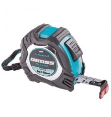 GROSS Рулетка Magnetisch, 5м х 19мм, обрезин. корпус,автоматич. фиксация, нейлон. покр.,магн.зацеп [32571]