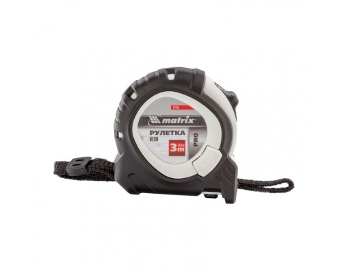 [Лазерные дальномеры, уровни, детекторы] MATRIX Рулетка Neon, 3 м x 16 мм, обрезиненный корпус, 3 фиксации, PRO [32590]