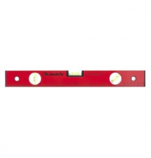 MATRIX Уровень алюминиевый, 400 мм, 3 глазка, красный, линейка [33220]