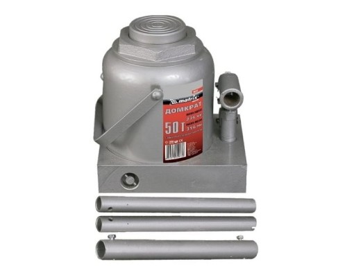 [Домкраты] MATRIX Домкрат гидравлический бутылочный, 50 т, h подъема 240-370 мм [50737]