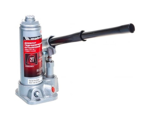 [Домкраты] MATRIX Домкрат гидравлический бутылочный, 2 т, h подъема 181–345 мм, в пласт. кейсе [50750]