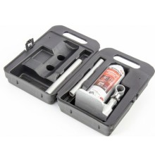 MATRIX Домкрат гидравлический бутылочный, 3 т, h подъема 194–372 мм, в пласт. кейсе [50752]