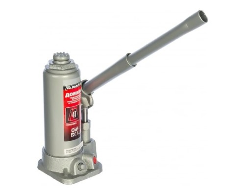 [Домкраты] MATRIX Домкрат гидравлический бутылочный, 4 т, h подъема 194–372 мм, в пласт. кейсе [50754]