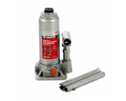 [Домкраты] MATRIX Домкрат гидравлический бутылочный, 4 т, h подъема 194–372 мм [50763]