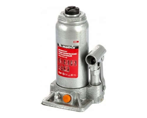[Домкраты] MATRIX Домкрат гидравлический бутылочный, 5 т, h подъема 197–382 мм [50764]