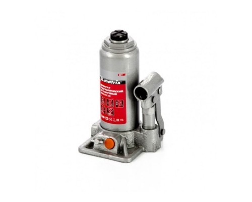 [Домкраты] MATRIX Домкрат гидравлический бутылочный, 3 т, h подъема 178–343 мм, в пласт. кейсе [50774]