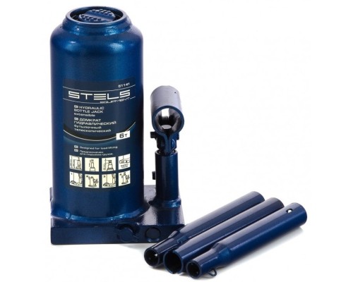 [Домкраты] STELS Домкрат гидравлический бутылочный телескопический, 6 т, h подъема 190–480 мм [51141]