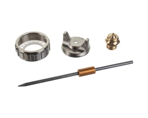 [Компрессоры] MATRIX Ремкомплект для краскораспылителя 4 предмета: сопло 1,5 мм, игла, форсунка, зажим сопла [57382]