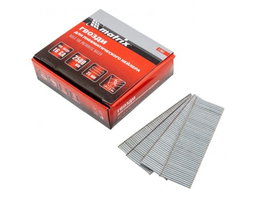 [Компрессоры] MATRIX Гвозди 16GA для пневм. нейлера сечение 1,6х1,4, длина 25 мм, 2500 шт [57603]