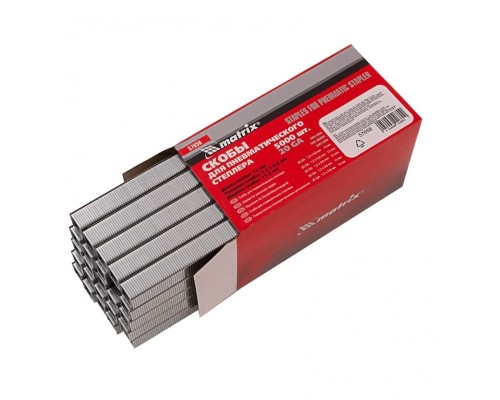 [Компрессоры] MATRIX Скобы для пнев. степл., 13 мм, шир. - 1,2 мм, тол. - 0,6 мм, шир. скобы - 11,2 мм, 5000 шт [57658]