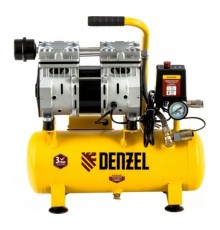 Denzel Компрессор DLS650/10 безмаслянный малошумный 650 Вт, 120 л/мин,ресивер 10 л [58021]