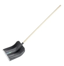 СИБРТЕХ Лопата для уборки снега пластиковая, 360х405х1550 мм, деревянный черенок в/с, Россия [61566]