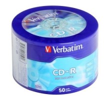 Verbatim  Диски CD-R  50 шт. Printable InkJet, 52-x 700Mb, Cake Box [43309/43438]