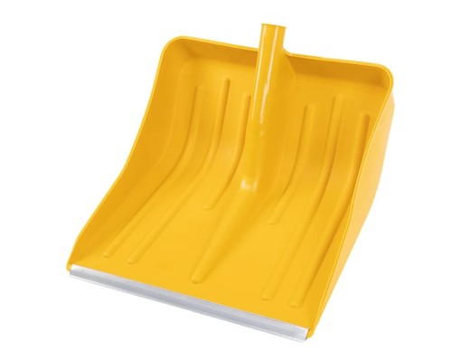 [Грабли, Вилы, Лопаты] СИБРТЕХ Лопата для уборки снега пластиковая, желтая, 420х425 мм, без черенка, Россия [61616]