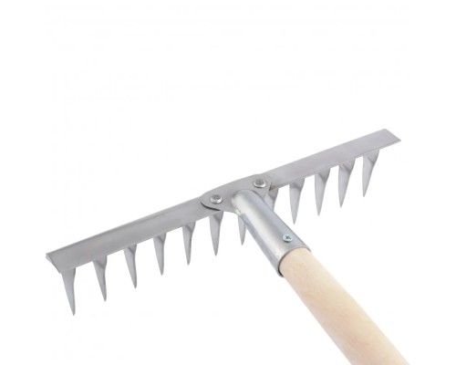 [Грабли, Вилы, Лопаты] СИБРТЕХ Грабли, нержавеющая сталь, 290х1300 мм, 12 витых зубьев, деревянный черенок, Россия [61754]
