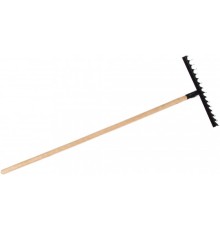 СИБРТЕХ Грабли стальные, 420х1300 мм, 16 витых зубьев, деревянный черенок, Россия [61763]