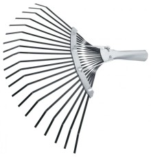 СИБРТЕХ Грабли веерные стальные, 385 мм, 20 плоских зубьев, оксидированные, без черенка, Россия [61778]