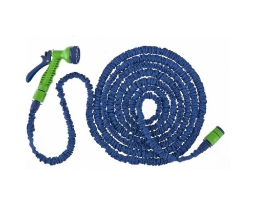 [ Шланги] СИБРТЕХ Набор поливочный, растягивающийся шланг 15м, 7-реж пистолет, соед., адаптер [67544]