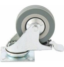 СИБРТЕХ Колесо поворотное с тормозом, диаметр 50 мм, крепление  платформенное [68719]