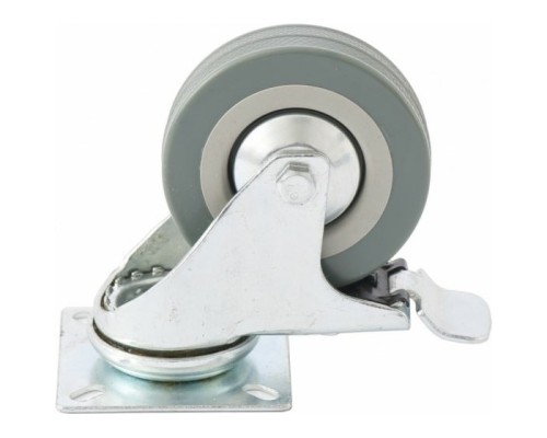 [Тачки] СИБРТЕХ Колесо поворотное с тормозом, диаметр 50 мм, крепление  платформенное [68719]