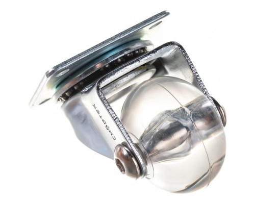 [Тачки] СИБРТЕХ Колесо ПУ прозрачное поворотное d-35мм, крепление платформенное [68731]