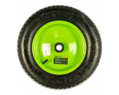 [Тачки] СИБРТЕХ Колесо пневматическое 3.25/3-8, длина оси 65мм ,подшипник 20мм [68974]