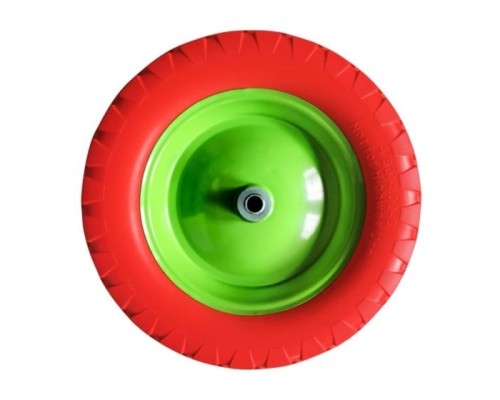 [Тачки] СИБРТЕХ Колесо полиуретановое 4.80/4-8, длина оси 80мм, подшипник 20мм [689805]