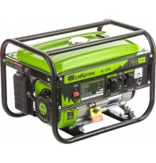 СИБРТЕХ Генератор бензиновый БС-2500, 2,2 кВт, 230В, 4-х такт., 15 л, ручной стартер [94542]