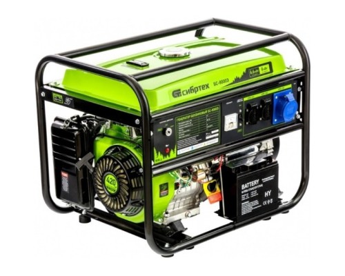 [Генератор] СИБРТЕХ Генератор бензиновый БС-8000Э, 6,6 кВт, 230В, 4-х такт., 25 л, электростартер [94549]