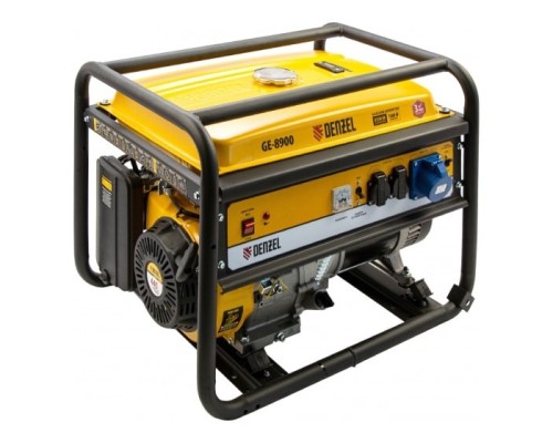 [Генератор] Denzel Генератор бензиновый GE-8900, 8,5 кВт, 220В/50Гц, 25 л, ручной старт [94639]
