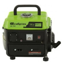 СИБРТЕХ Генератор бензиновый БС-950, 0,8 кВт, 230 В, 2-х такт., 4 л, ручной стартер [94665]