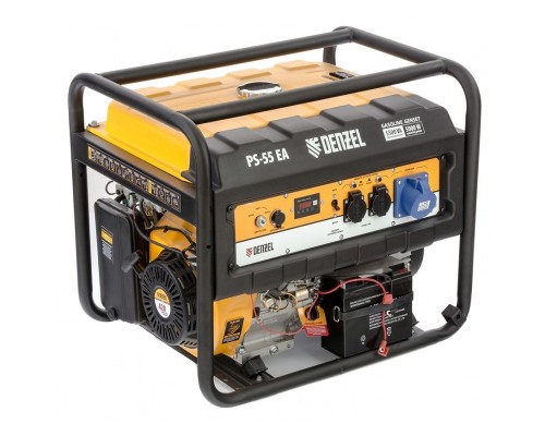 [Генератор] Denzel Генератор бензиновый PS-55EA, 5,5 кВт, 230В, 25л, коннектор автоматики, электростартер [946874]