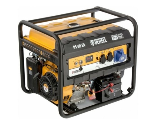 [Генератор] Denzel Генератор бензиновый PS-80EA, 8,0 кВт, 230В, 25л, коннектор автоматики, электростартер [946924]