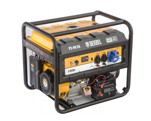 [Генератор] Denzel Генератор бензиновый PS-90EA, 9,0 кВт, 230В, 25л, коннектор автоматики, электростартер [946934]