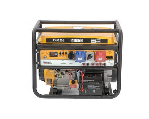 [Генератор] Denzel Генератор бензиновый PS-90ED-3, 9,0кВт, переключение режима 230В/400В, 25л, электростартер [946944]