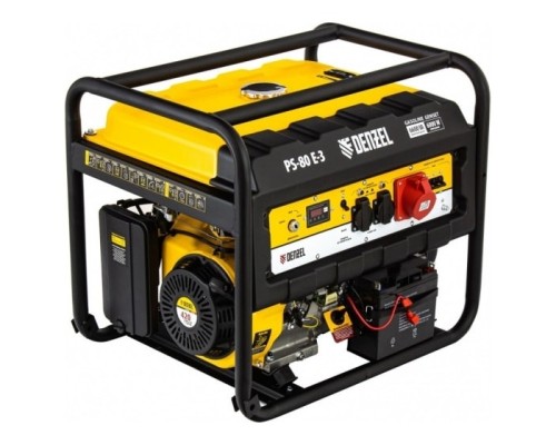 [Генератор] Denzel Генератор бензиновый PS-80E-3, 6,6 кВт, 400В, 25л, электростартер [946954]