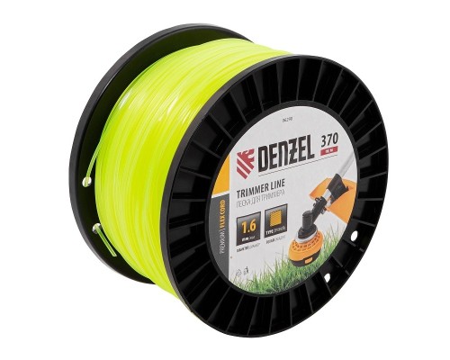 [Бензоинструменты] Denzel Леска для триммера квадрат 1,6мм х 370м, на DIN катушке FLEX CORD [96290]
