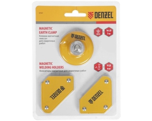 [Сварочное оборудование, Инверторы] Denzel Набор из 2 магнитных сварочных фиксаторов и магнитной клеммы 