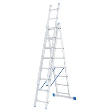 СИБРТЕХ Лестница, 3 х 8 ступеней, алюминиевая, трехсекционная, Россия [97818]