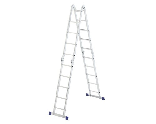 [Лестницы, стремянки] СИБРТЕХ Лестница шарнирная алюминиевая, 4х5, Россия [97883]