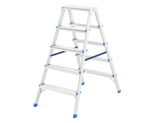 [Лестницы, стремянки] СИБРТЕХ Стремянка двусторонняя 5ст., алюминиевая, Россия [97925]