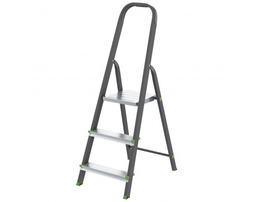 [Лестницы, стремянки] СИБРТЕХ Стремянка, 3 ступени, стальной профиль, алюминиевые ступени, Россия  [97953]