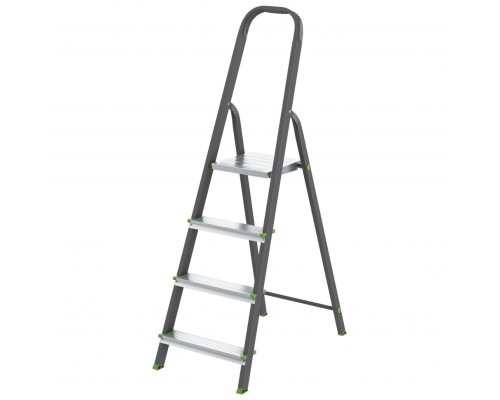 [Лестницы, стремянки] СИБРТЕХ Стремянка, 4 ступени, стальной профиль, алюминиевые ступени, Россия  [97954]
