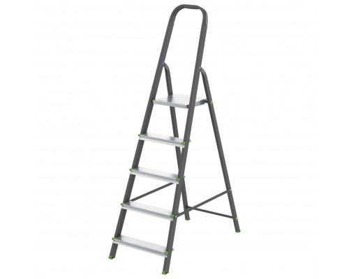 [Лестницы, стремянки] СИБРТЕХ Стремянка, 5 ступеней, стальной профиль, алюминиевые ступени, Россия  [97955]